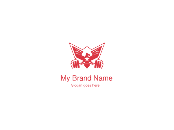 Eagle Barbell Strength Emblem Logo Design